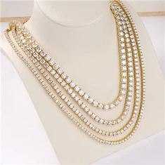 Chaîne de tennis en or diamant cultivé en laboratoire